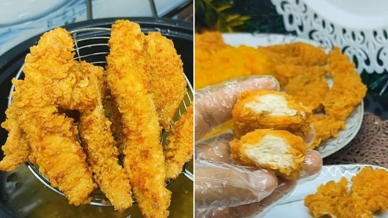 الله يبارك لصاحب الوصفه دي❗طريقة عمل استربس الفراخ بتتبيله جبارة🔥 فى خطوتين بس من قلب مطعم نفس