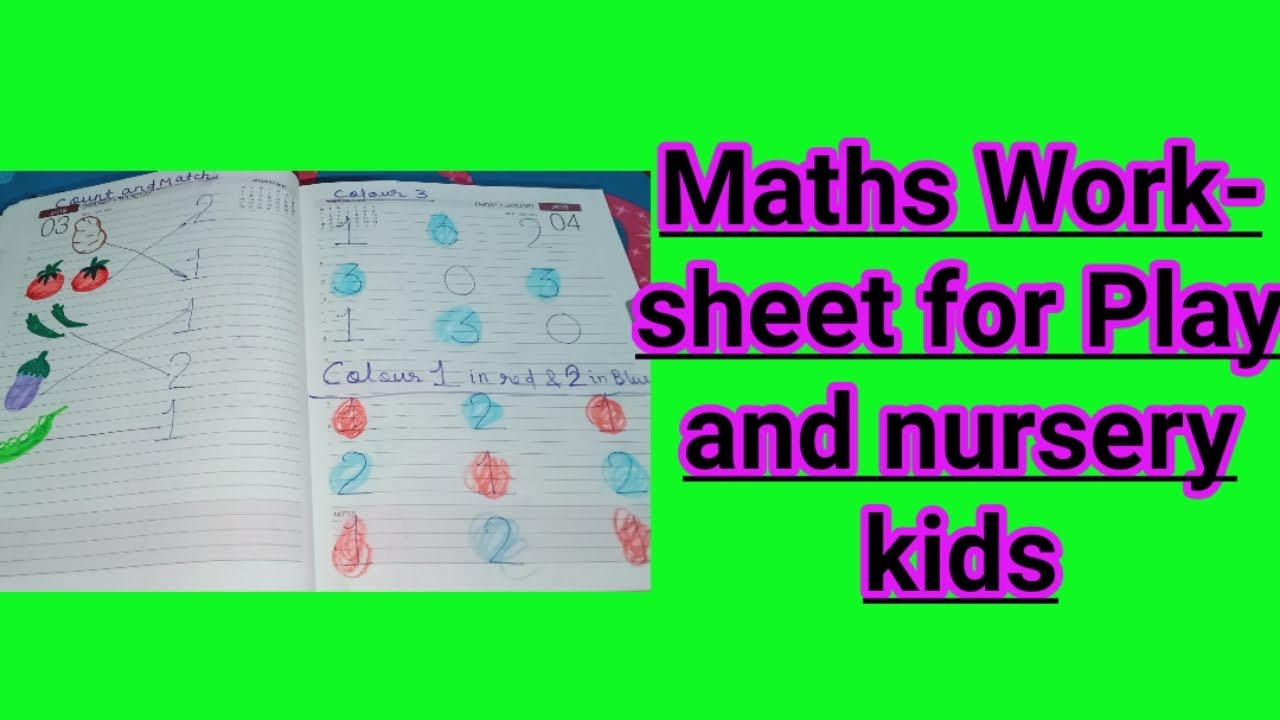 Maths Worksheet for Playgroup and Nursery kids | Learn Maths with fun