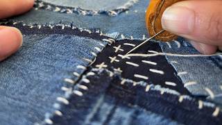 I Turned Old Denim into Beautiful Japanese Patchwork!