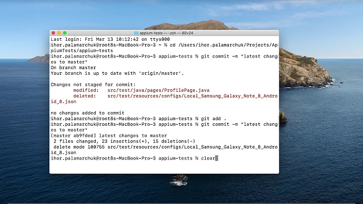 How to Fix Git Changes not staged for commit on MacOS Catalina