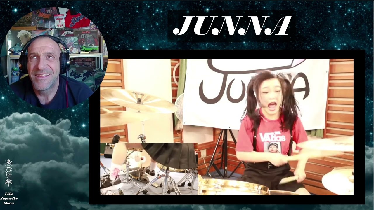 【 JUNNA 】Through The Fire And Flames / DragonForce - Reaction with Rollen (Drum Cover)