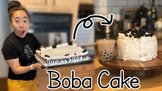 Turning this $20 Grocery Store Cake into a Boba Lava Cake for our 1 Year on YouTube!