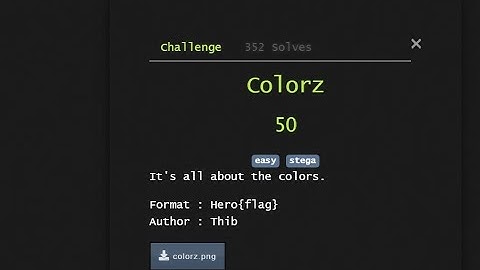 Colorz || Steganography || HeroCTF2022 || GUTI BABA