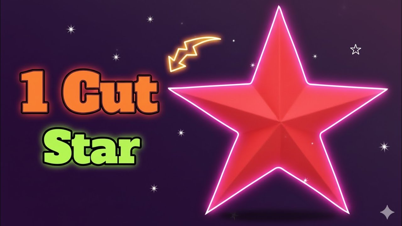 Christmas Star Making 💞 Perfect Shape Paper Star In One Cut 💞 