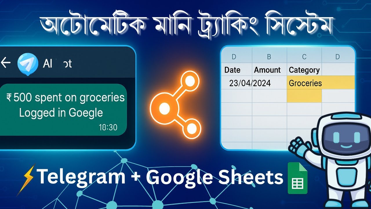 Automate sheets Money Management with Telegram AI Agent | Bangla | Part 8
