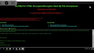 Hindi/ AnTiBoTs7 HTML Encryptor/Decryptor | SPAMMERS | SPAMMING | USE ENCRYPTED | decrypted v1 Free screenshot 5