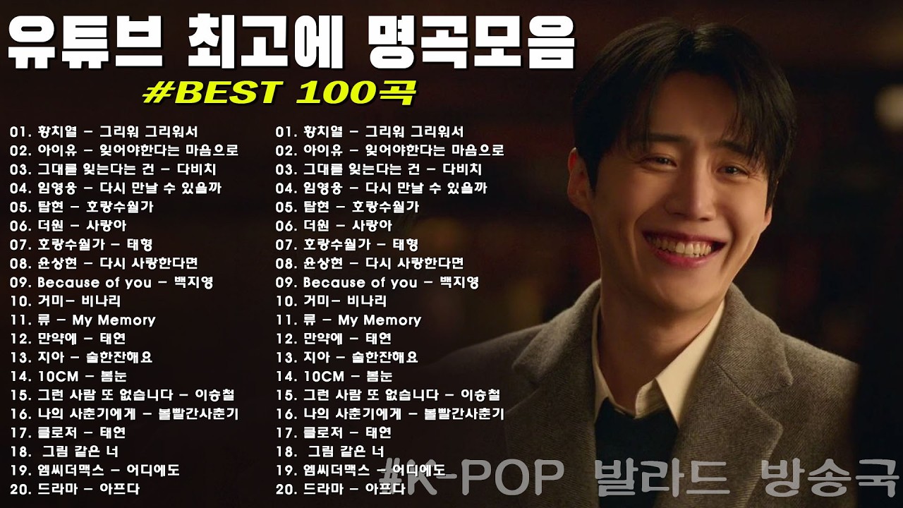 하루 종일 듣기 좋은 노래 \일할때 듣기좋은 발라드 추천 광고없는 노래모음 \ 나는 반딧불 / 황가람 , 김필/임영웅/ 멜로망스/ 케이시/거미/ 박보람/이하이/이수현 /백지영...