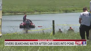 Divers searching water after goes into pond in Guilford County