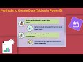 How to Auto-Generate Dates Table in Power BI | Power BI Training | Date Table Tutorial