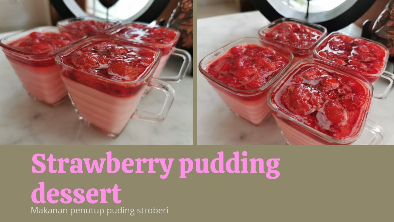 How to make Strawberry pudding dessert YouTube