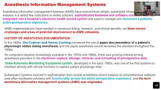 20 DEC 2022 ANESTHESIA INFORMATION MANAGEMENT SYSTEM AIMS PROF V NAGASWAMY