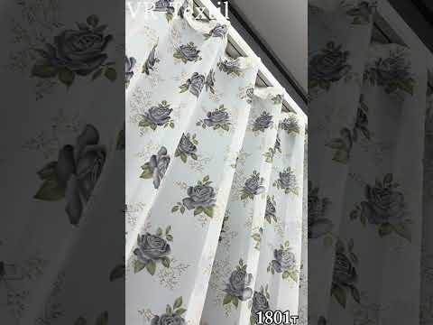 Тюль (3х2,7м.) шифонова з принтом. Колір білий з сірим. Код 1801т 40-099, видео 1