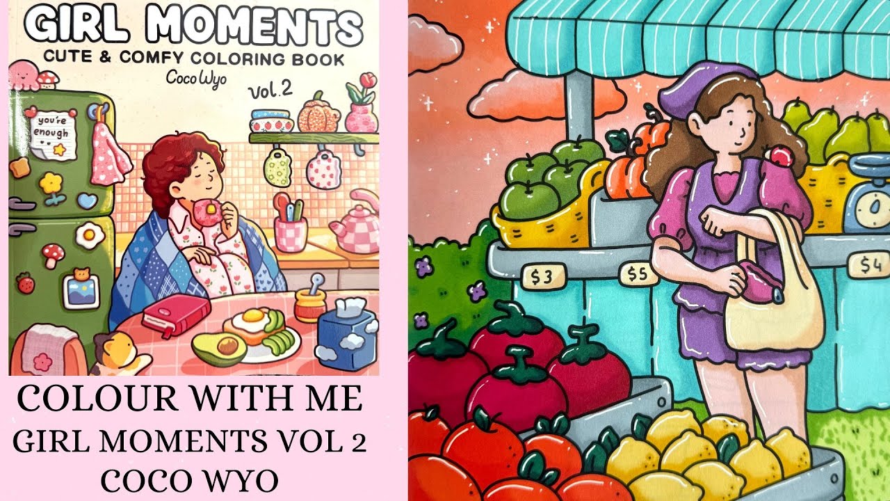 Girl moments Vol 2- Coco Wyo 🌸 Cozy Colour with me 🌸 Tutorial