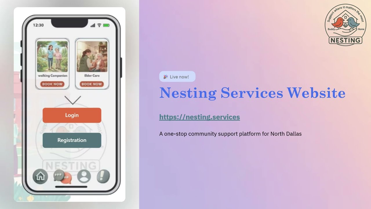 Launch: Nesting.Services 🎉 Request Babysitting, Driving, Cooking, Chores & More | North Dallas