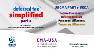 Deferred tax simplified - US CMA P1 - Sec A (A.2. q,r&s) - Part 2