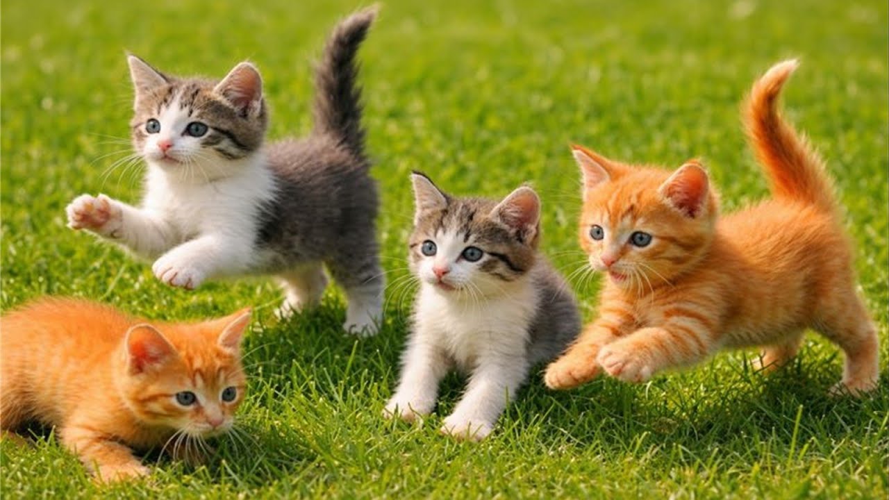 Adorable Cat Sound Video With Farm Animals, Cat Sound Video With Kittens, Kitten Playing And Meowing