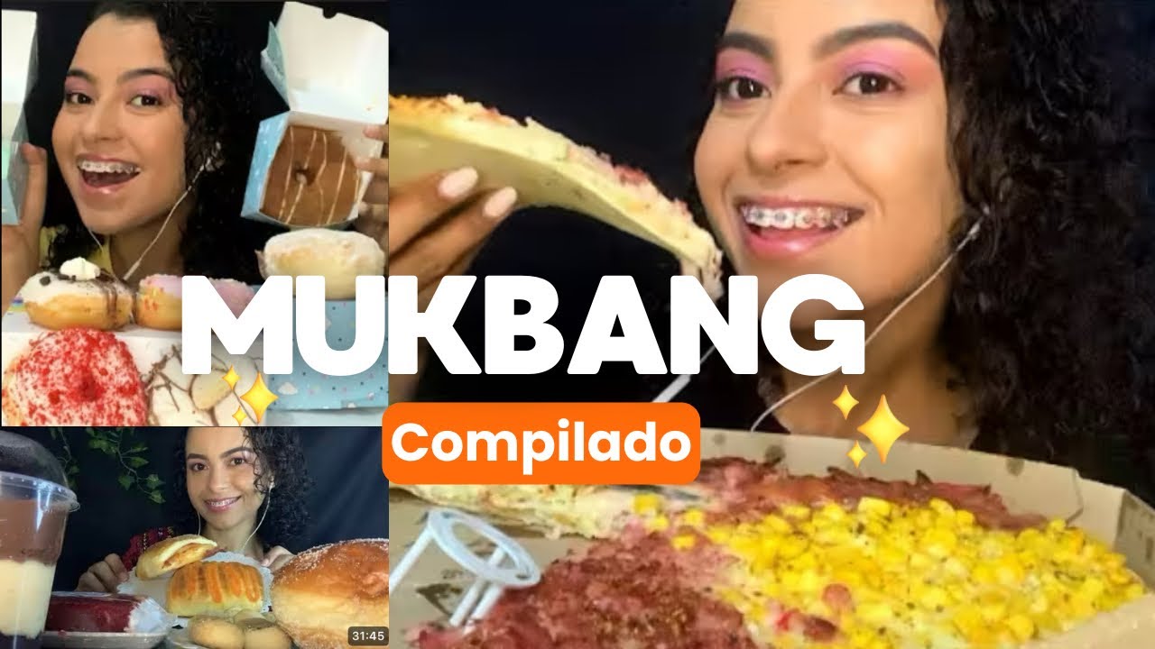 ASMR MUKBANG COMPILADO- Donuts, pizza e comidas de padaria 🥯. SEM FALA