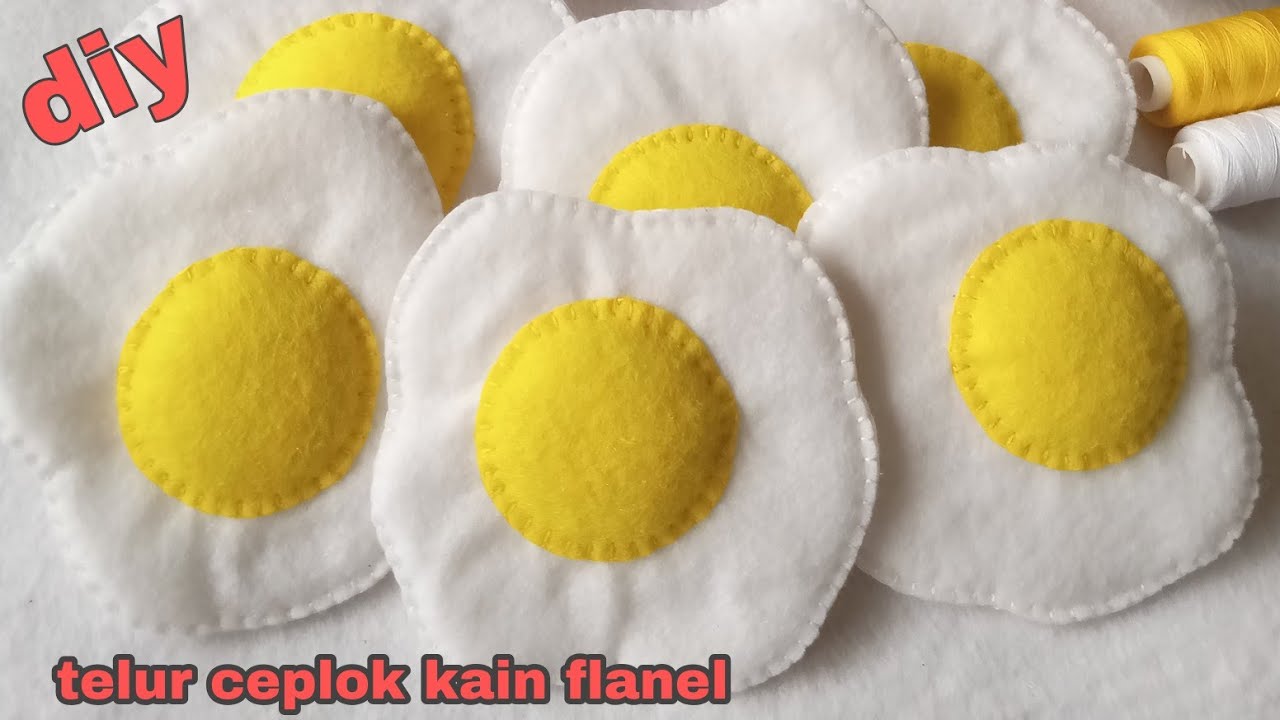 Diy/telur ceplok kain flanel