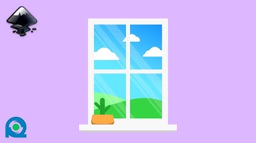 Inkscape Tutorial - Window View Flat Design Vector Drawing Time Lapse
