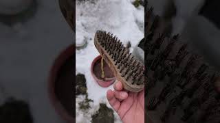 How to throw iron brush into the water #tutorial #absurd #experiment #uselessthings