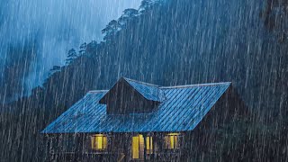 금속지붕의 강력한 빗소리와 강풍으로 스트레스를 풀어주고, 숙면을 위한 비, 불면증 해소
