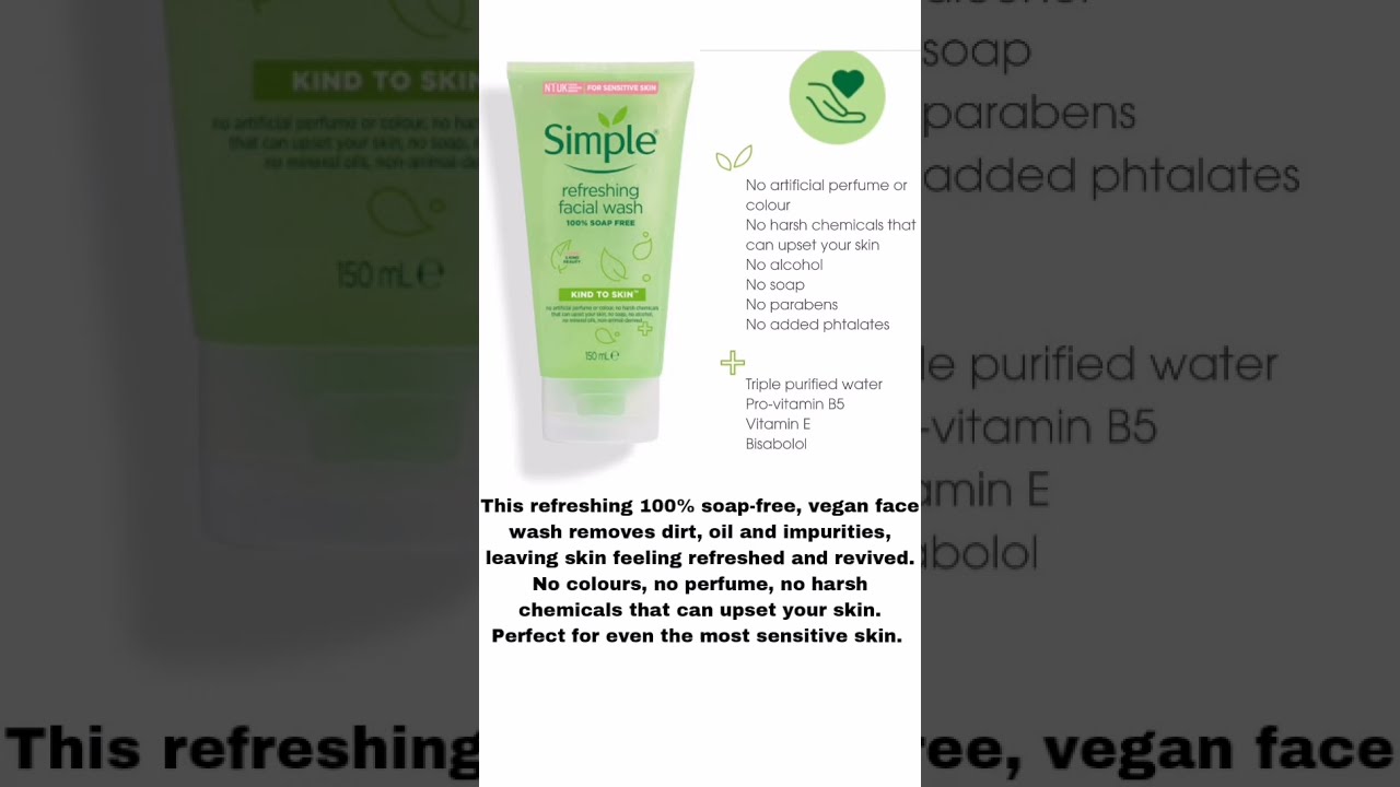 Simple Facial Wash Comparison Simple Cleansers Review shorts YouTube