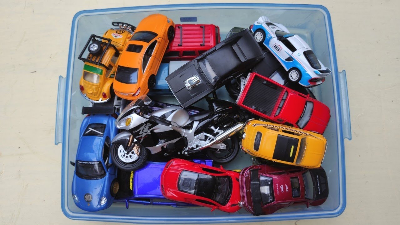 Full Box of Diecast Cars and Motorcycles Toy Cars and Motorcycles