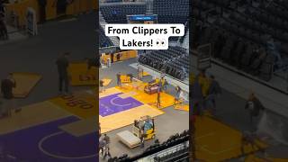 The Last Court Transition From Clippers To Lakers In The Regular Season At Crypto Arena