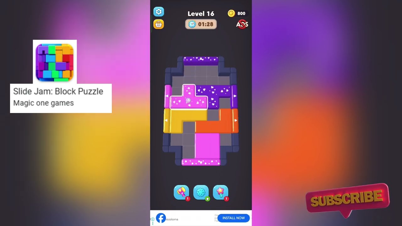 Slide Jam Level 16 Walkthrough 🧩 | Step-by-Step Puzzle Solution!
