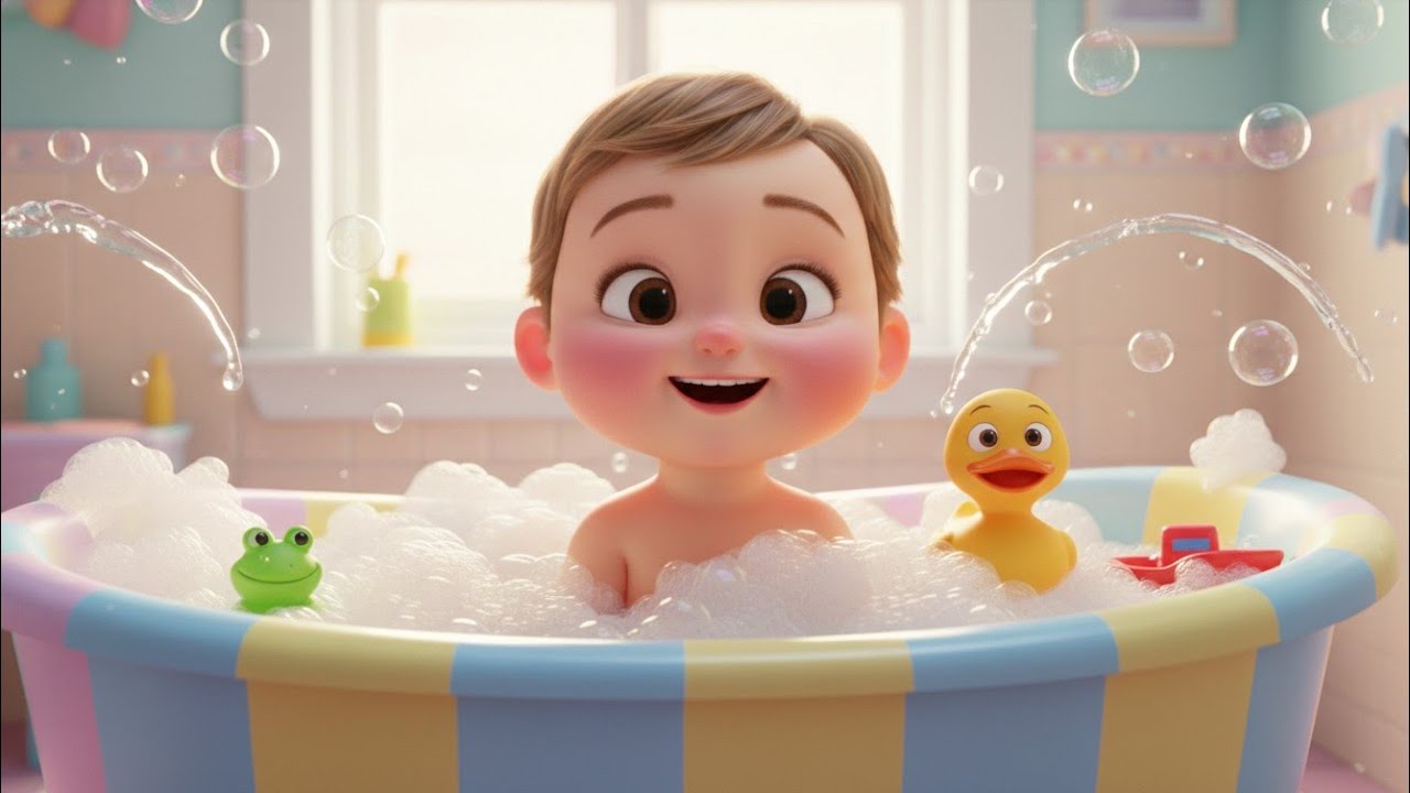 "Splish Splash Fun! 🌊 Catchy Bath Time Songs for Kids – Sing-Along Nursery Rhymes!"