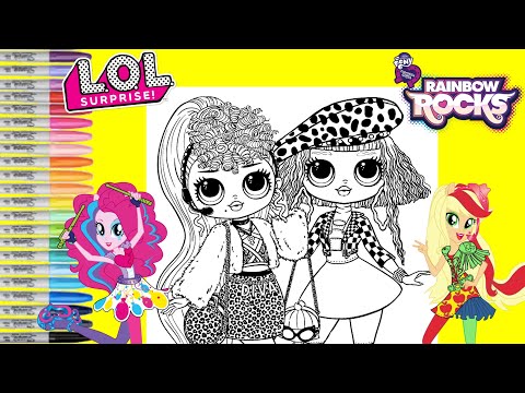 LOL Surprise O.M.G Dolls Repainted as My Little Pony Rainbow Rocks Pinkie Pie Applejack MLP