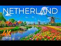 Netherlands 4K | Amsterdam Canals, Tulip Fields &amp; Stunning Dutch Landscapes