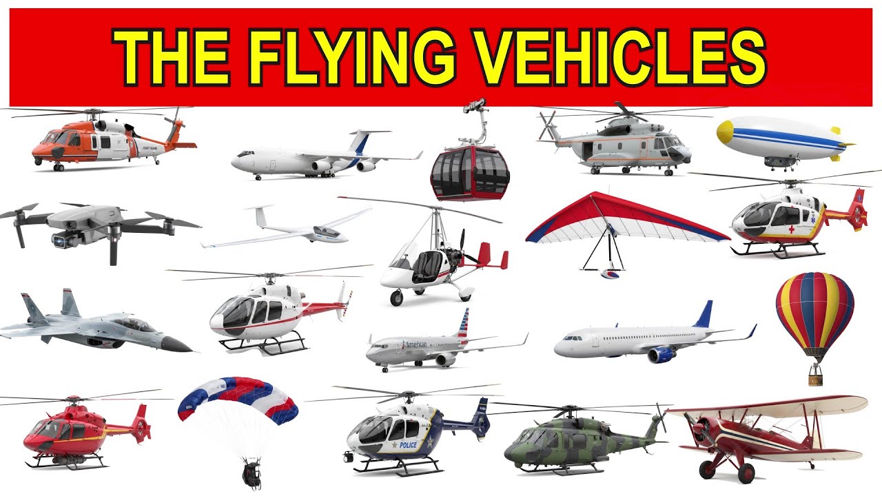 Air Vehicles | Types of Air Vehicles | Learn 20 Air Transport Names & Sounds 