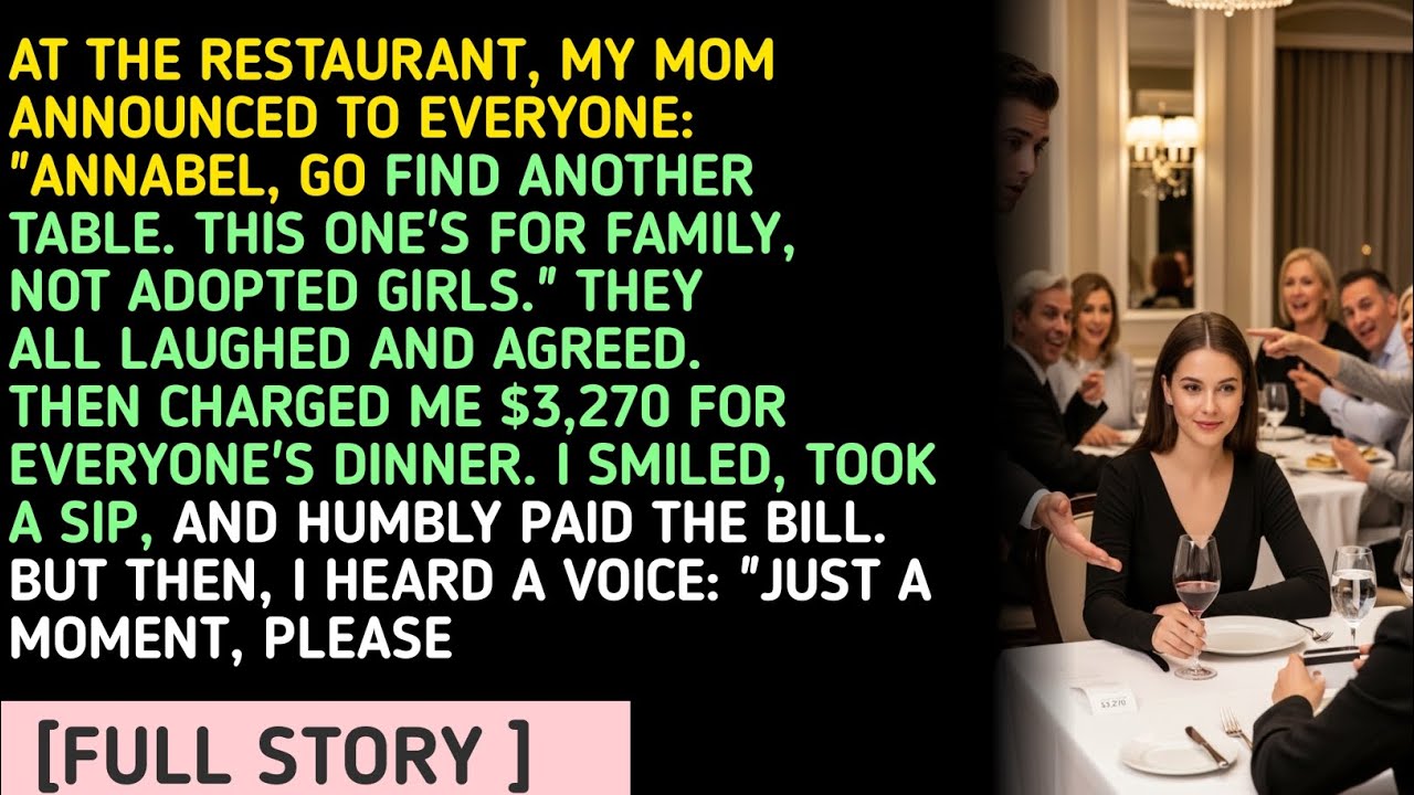 AT THE RESTAURANT, MY MOM ANNOUNCED TO EVERYONE: 