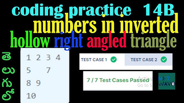 coding practice 14B || numbers in inverted hollow right angled triangle || CCBP || NXTWAVE || python