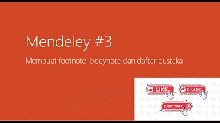 MENDELEY #3: Cara membuat sitasi dengan style chicago fullnote with ibid, bodynote &daftar pustaka