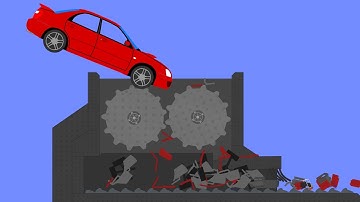 Cars vs Shredder - Extreme car crashes - Crazy destruction in Algodoo