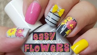 acrylic nail faciles flores