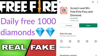Scratch and Win Free Elite Pass and Diamond app real or fake | free diamonds | FF | Tech Lover DK screenshot 4