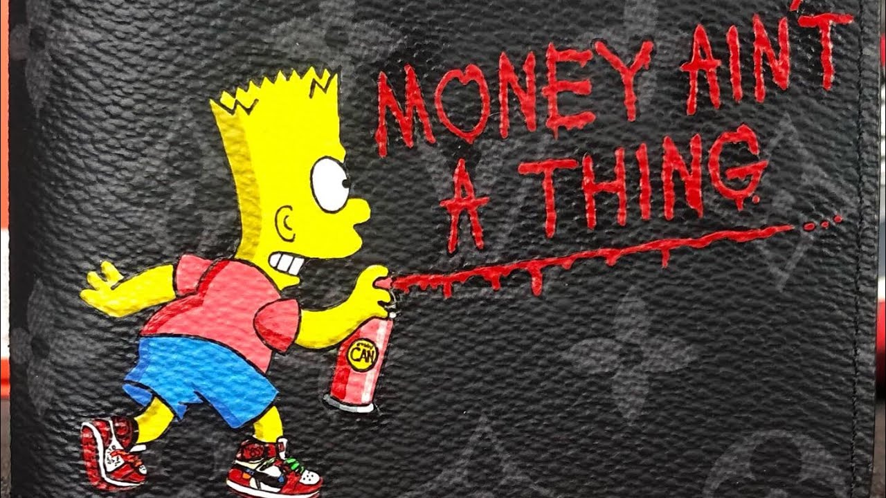 Customizing LOUIS VUITTON Bart Simpson Wallet DIY LV Tutorial 