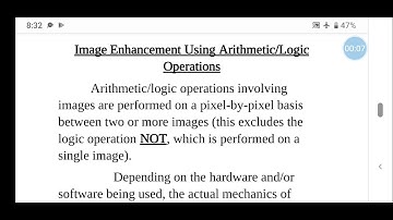 Image enhancement using arithmetic and logical operators