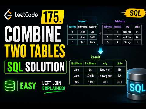 🔥 LeetCode 175 – Combine Two Tables | SQL Solution