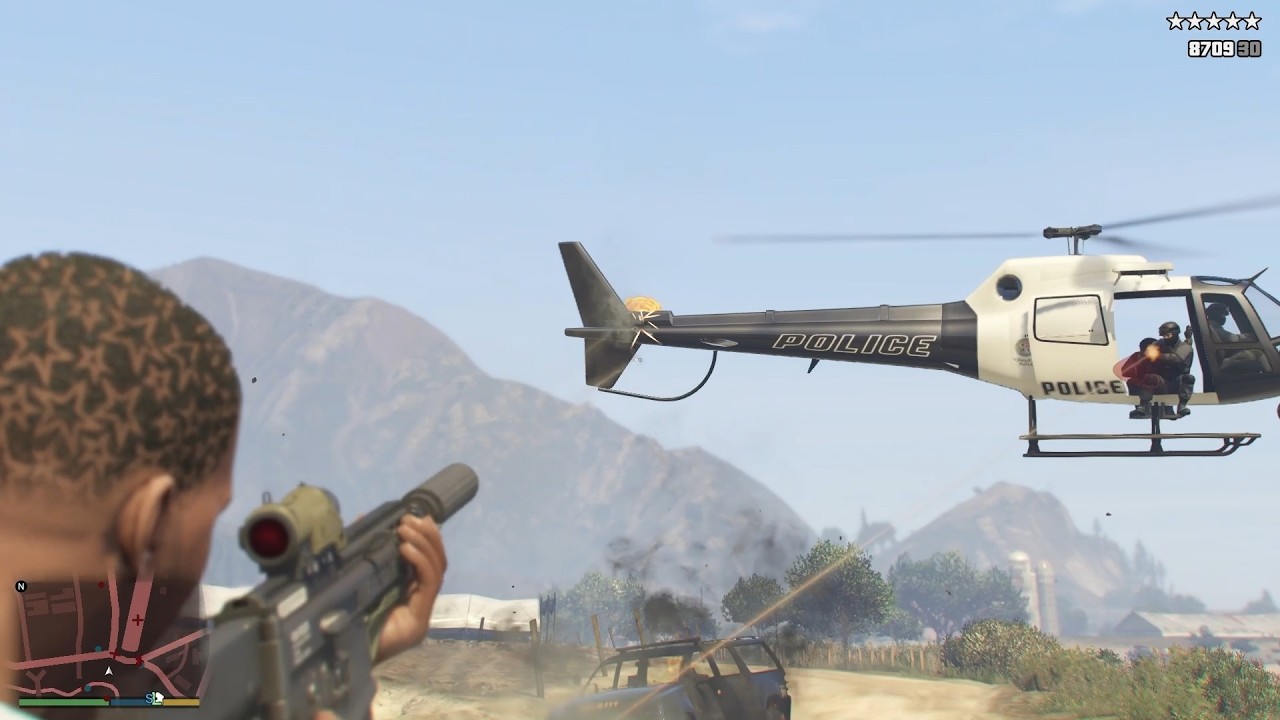 GTA 5 - Franklin’s Epic 5-Star Police Shootout & Escape - YouTube