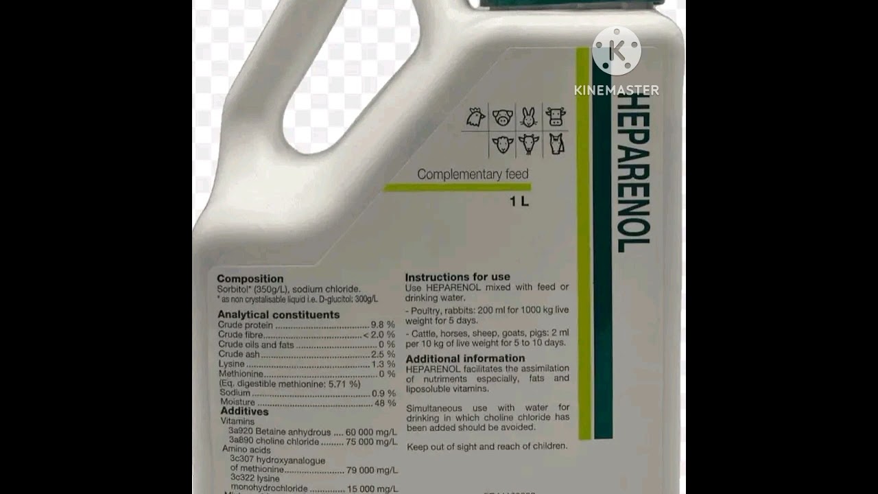 هيبارينول HEPARENOL(منشط كبد،كلى ،فاتح شهيه،زيادة انتاج اللحم،البيض،زيادة معدل التحويل)