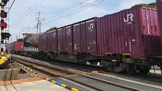 短い63列車JR貨物桃太郎EF210−324押し🍑汽笛ありがとうございます🎵