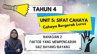 Tahun 4 (Unit 5: Sifat Cahaya) Bahagian 2 [Faktor yang mempengaruhi saiz bayang-bayang]