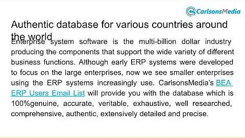 BEA ERP Users Email List: BEA ERP Users Decision Makers List