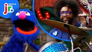 grover plays drums questlove sesame street friends my sesame