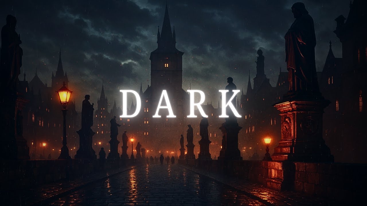 Rainy Dark Drone Ambience | Gothic City Bridge | 5 Hours | 4K