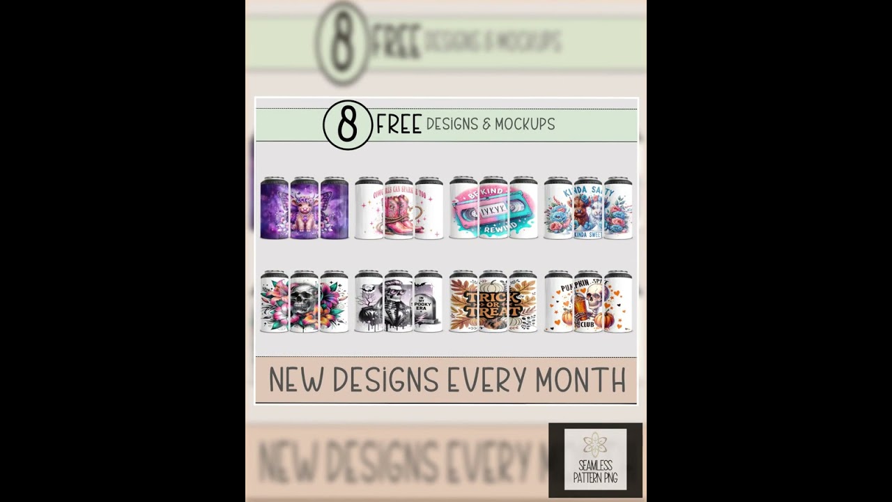 Floral Faith Over Fear Can Cooler Wraps, Inspirational 4in1 Design, Purple and Green Botanical PN...